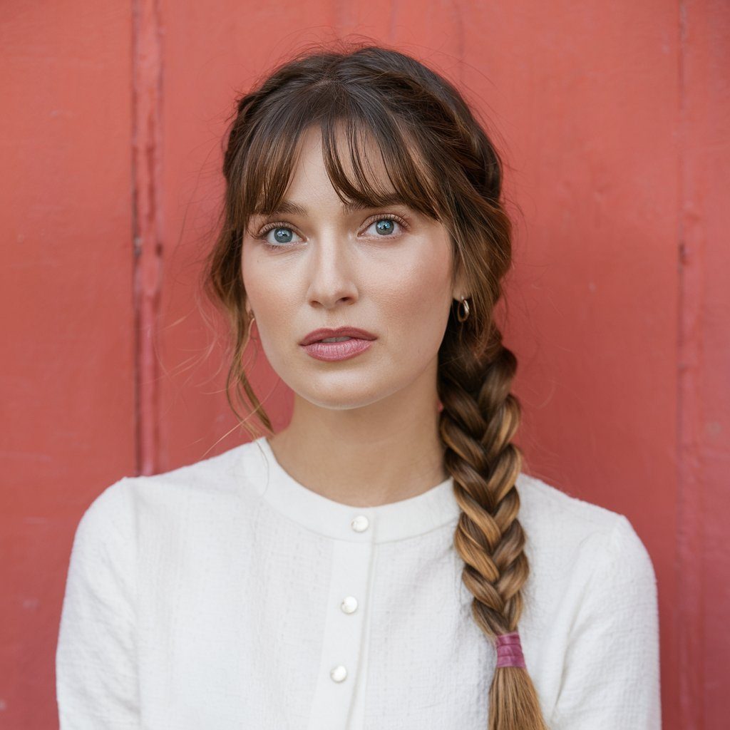 French Braid with Bangs