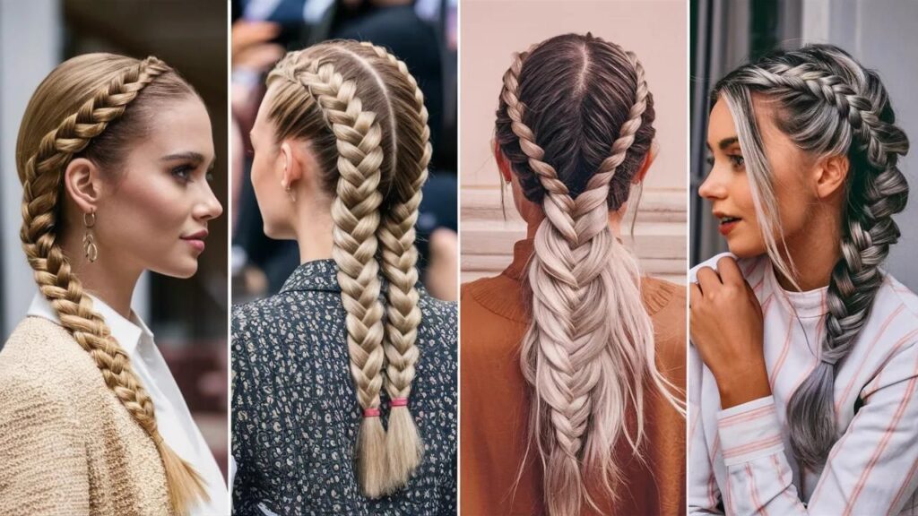 Four colorful braids styled for busy women.