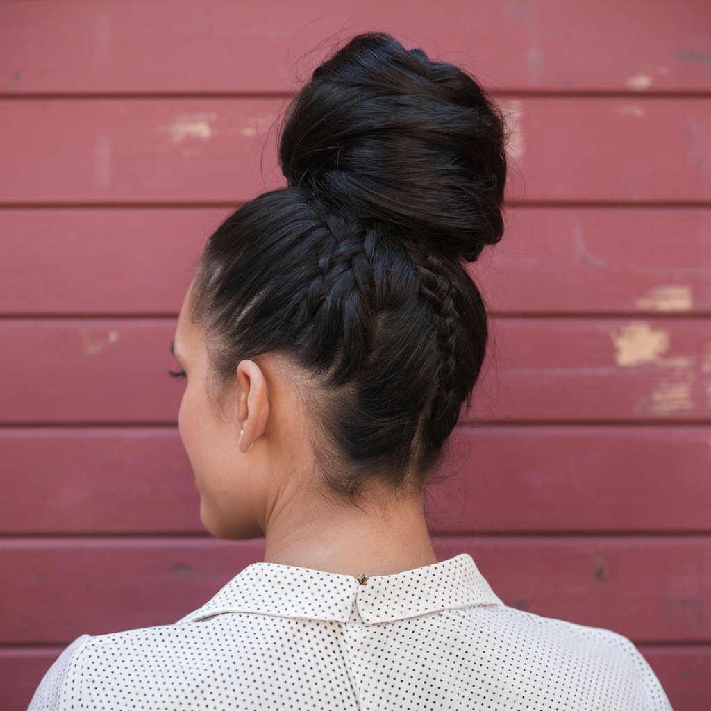 Upside Down French Braid Bun