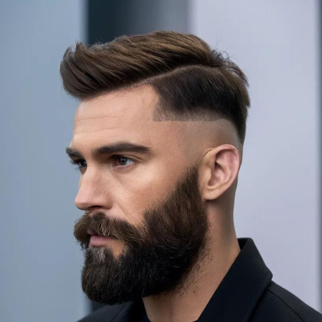 Low Taper Fade with Beard