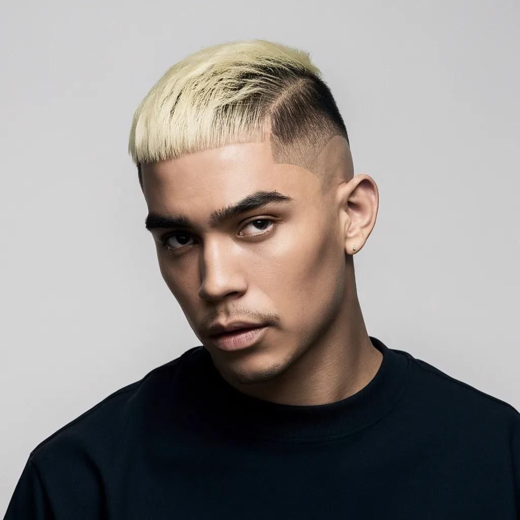 Low Taper Fade with Bleached Hair