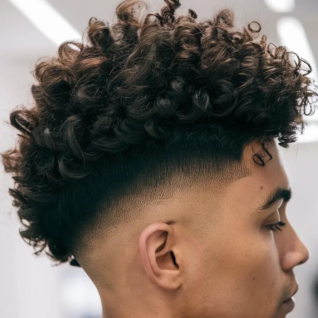 Low Taper Fade with Curls