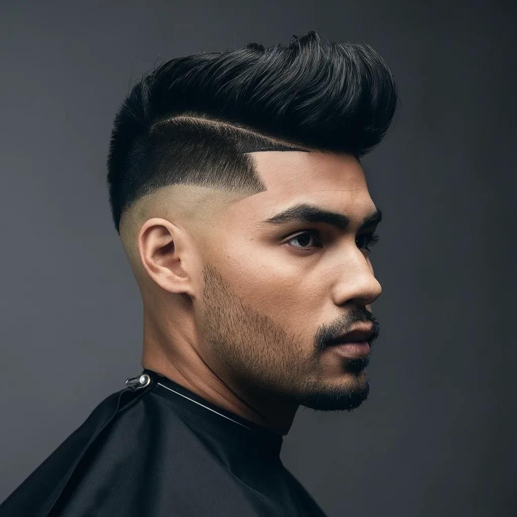 Low Taper Fade with Short Pompadour