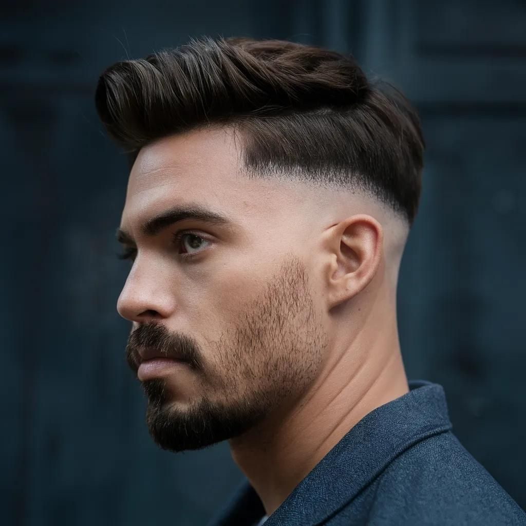 Low Taper Fade with Slicked Side Part