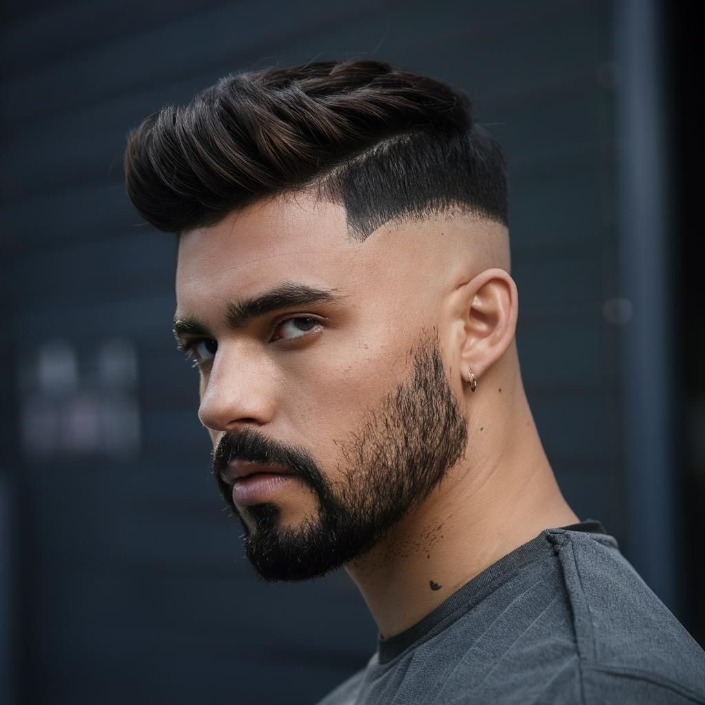 Low Taper Fade with Side Swept Fringe