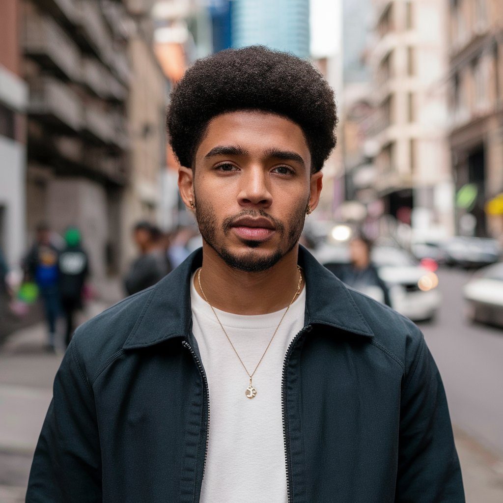 The short afro is a popular choice for men with natural hair. It's easy to maintain and allows you to embrace your natural texture while keeping your hair short and manageable.