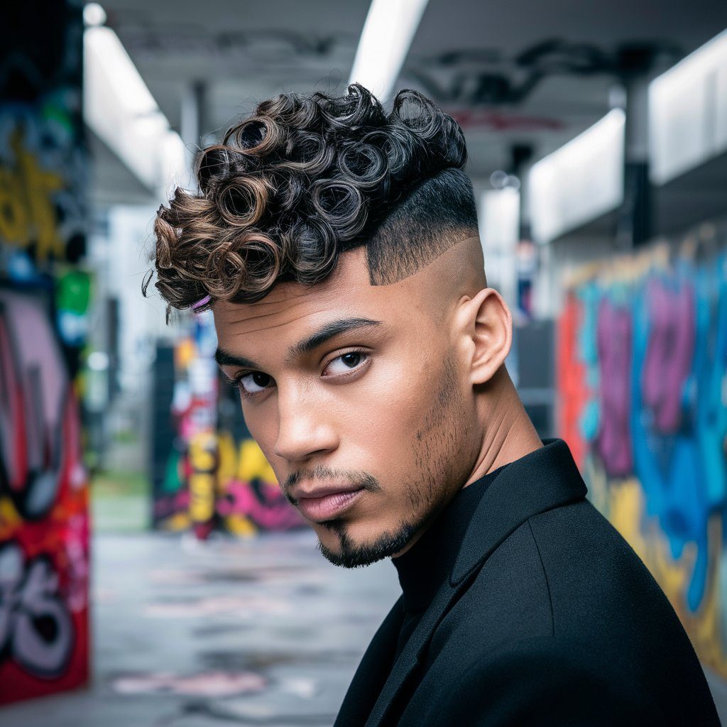 For men with naturally curly hair, the curly top fade is a fantastic summer option. It combines short, faded sides with a full, curly top, allowing you to showcase your natural texture while staying cool.