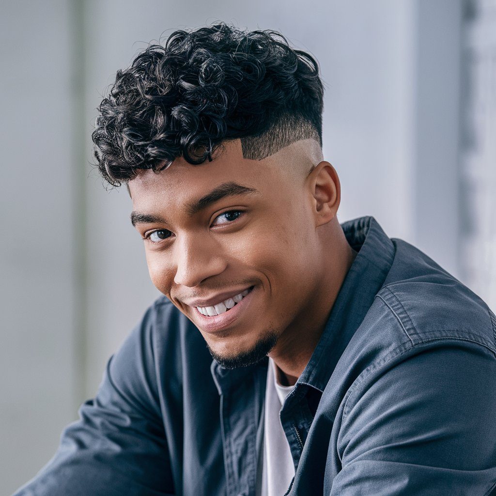 For men with naturally curly hair, the curly top fade is a fantastic summer option. It combines short, faded sides with a full, curly top, allowing you to showcase your natural texture while staying cool.