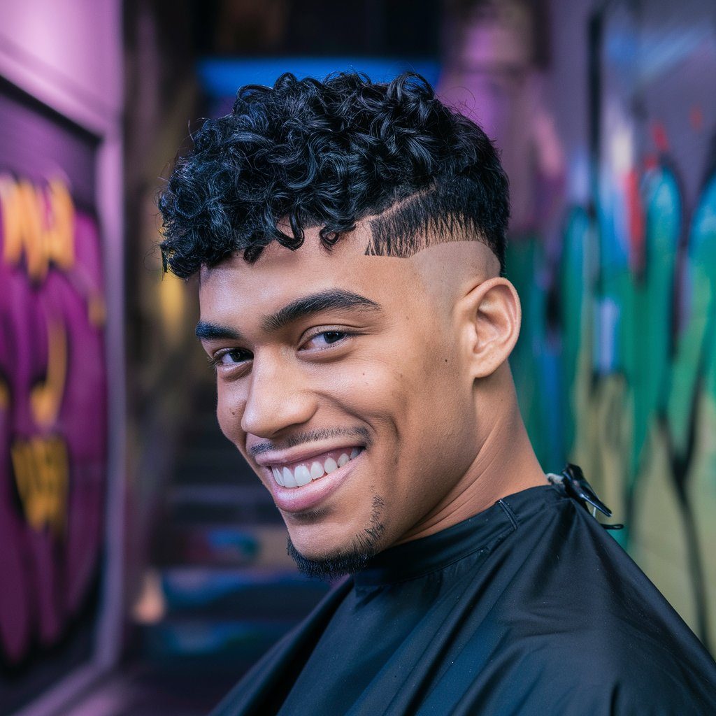 For men with naturally curly hair, the curly top fade is a fantastic summer option. It combines short, faded sides with a full, curly top, allowing you to showcase your natural texture while staying cool.