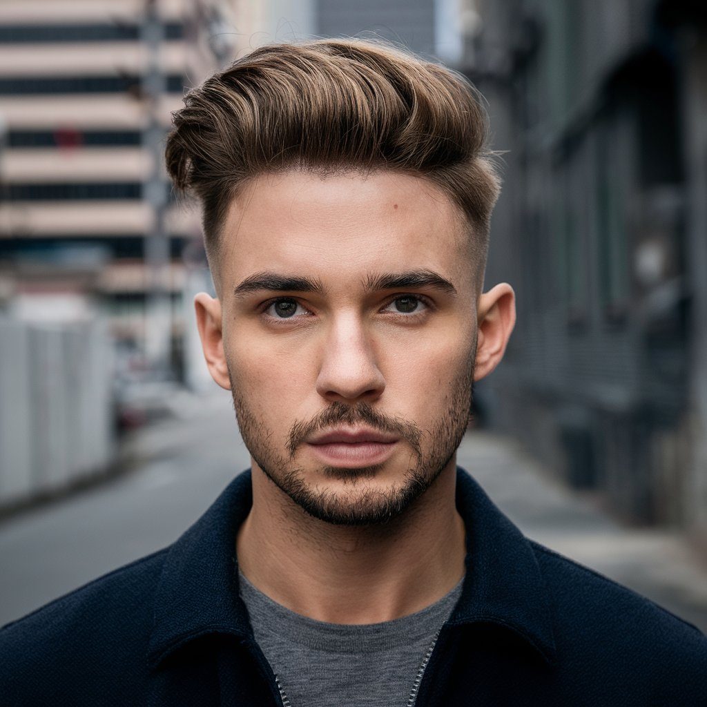 The pompadour is a bold and stylish hairstyle that features a voluminous top and shorter sides. It's perfect for making a statement and works well for both casual and formal occasions.