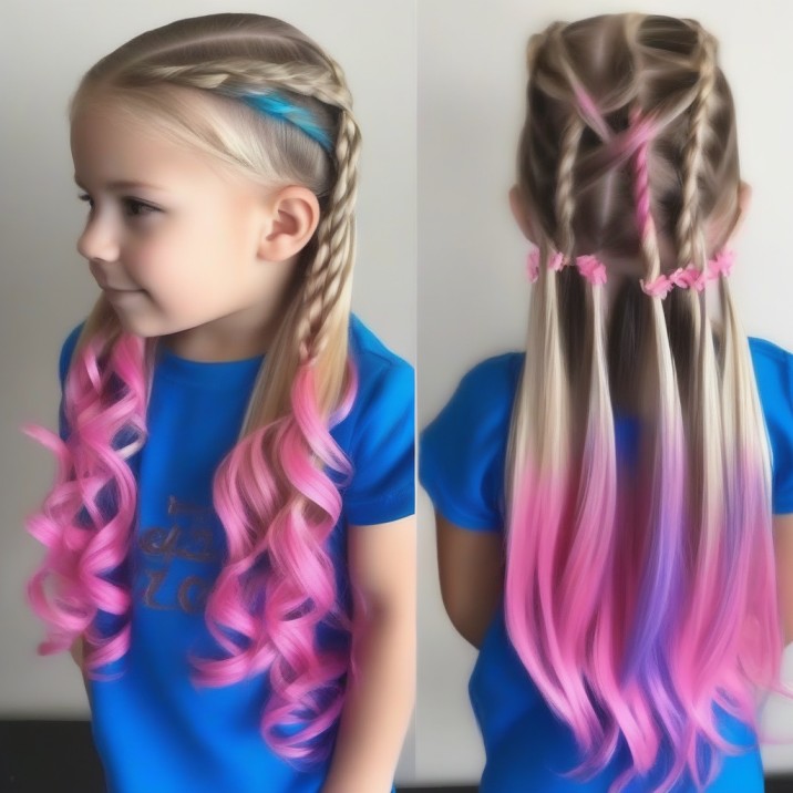 Peinados con Extensiones de Colores Vibrantes para Niñas