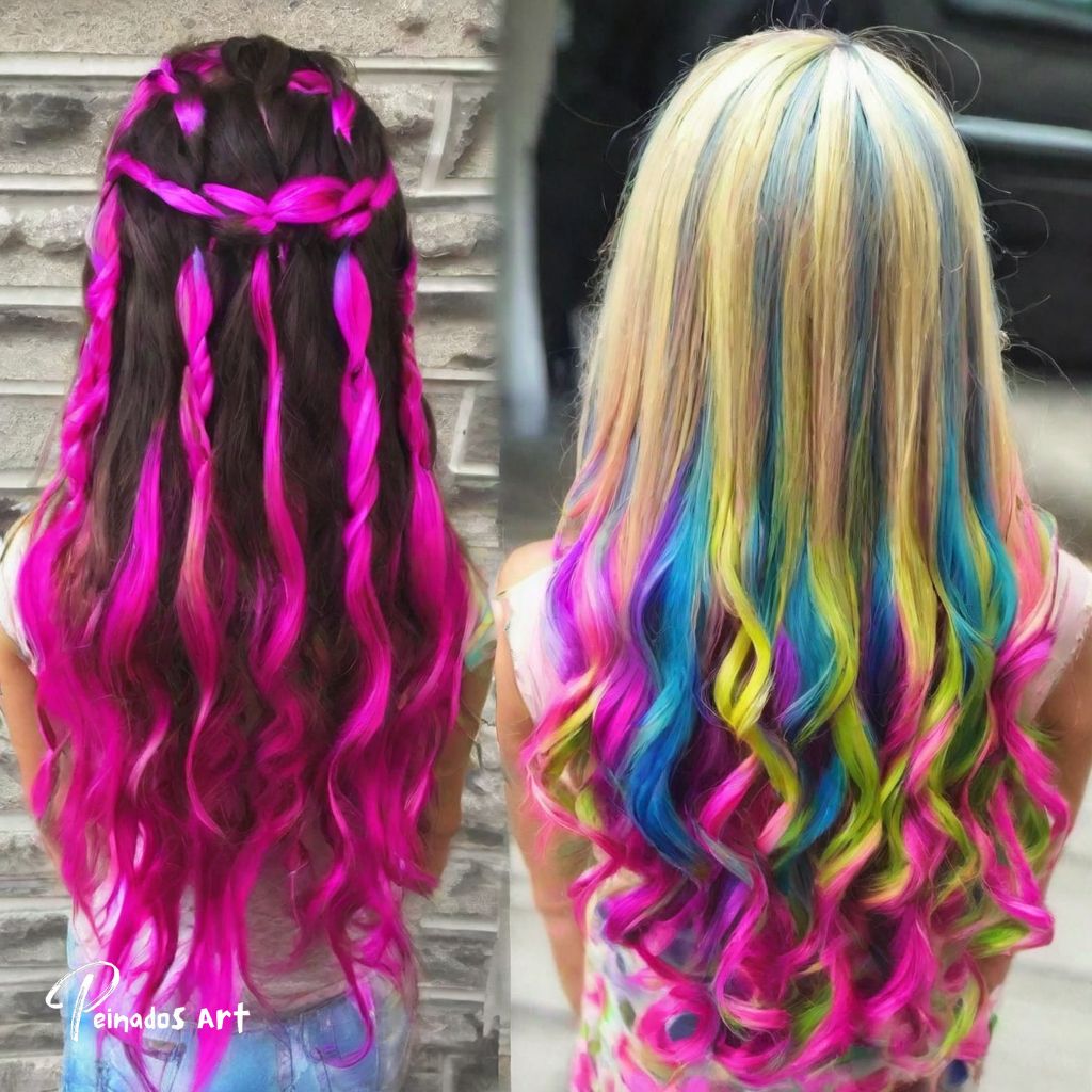 Peinados Creativos con Extensiones de Colores para Niñas