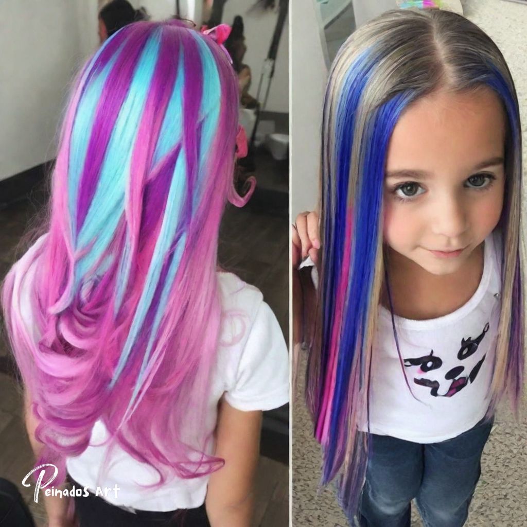 Peinados con Extensiones de Colores para Niñas Jóvenes
