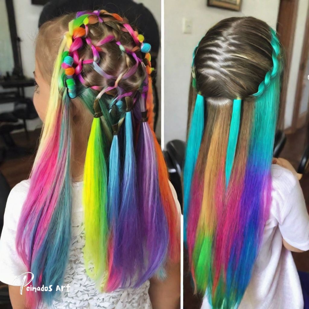 Peinados con Extensiones de Colores Divertidos para Niñas