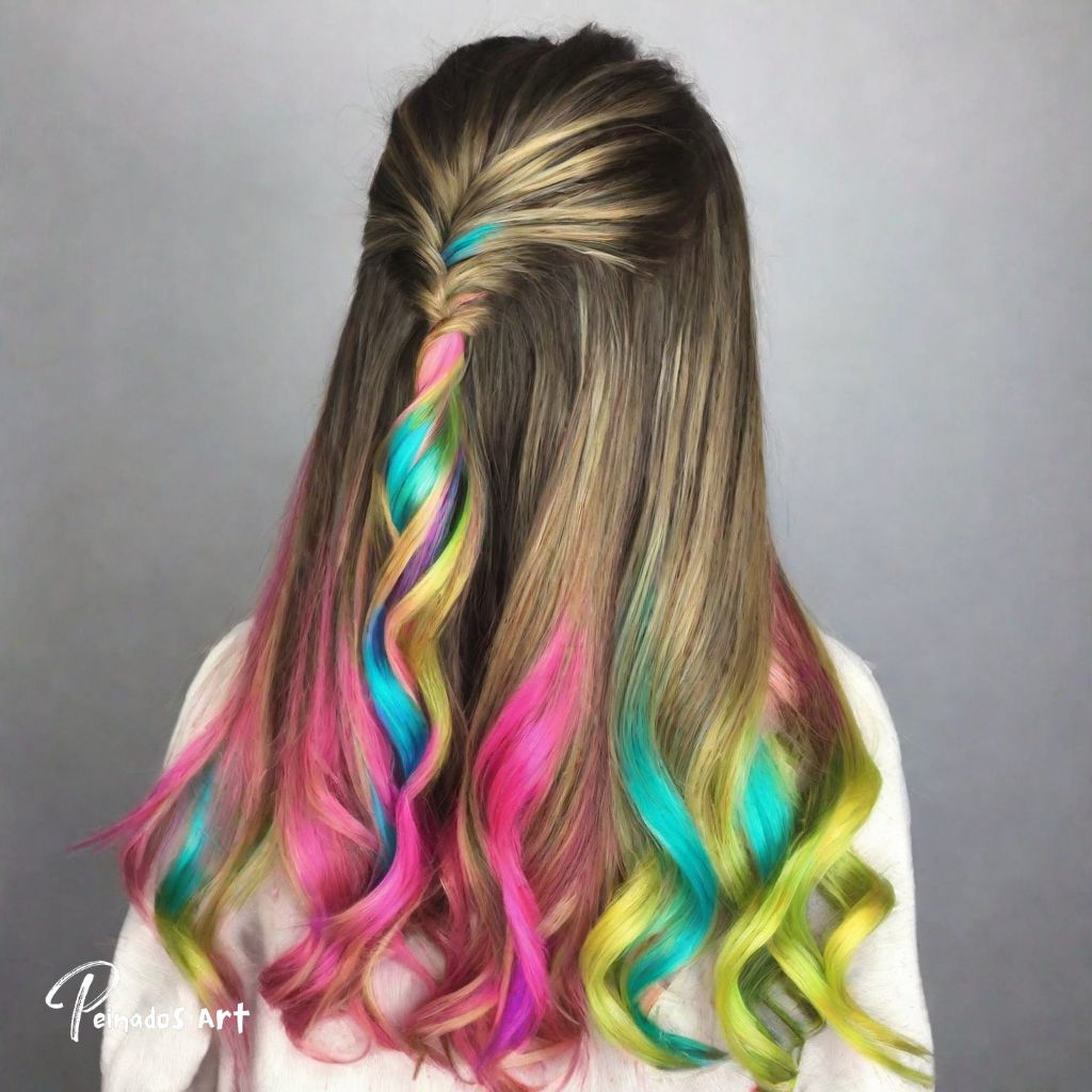  Peinados con Extensiones de Colores Brillantes para Niñas