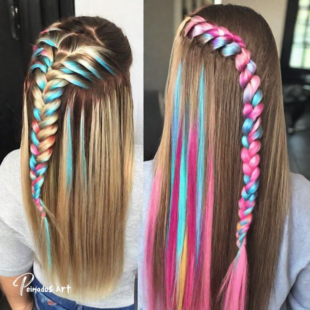 Peinados con Extensiones de Colores para Niñas Pequeñas