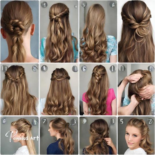 Instrucciones sencillas para hacer una bonita trenza de pelo largo, ideal para peinados fáciles para niñas con pelo largo.