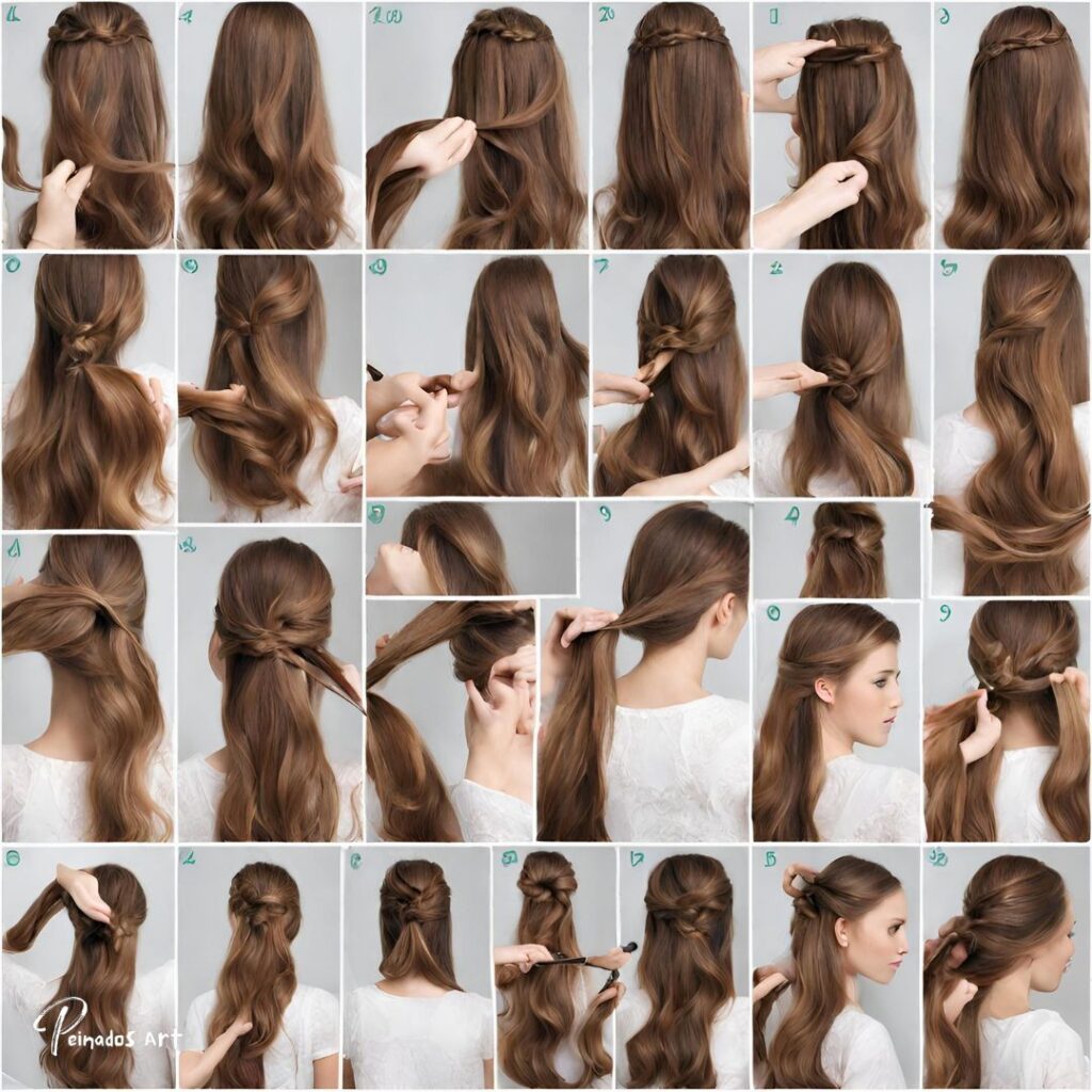 Aprenda a crear un lindo peinado mitad arriba mitad abajo para niñas con cabello largo. ¡Pasos simples para una apariencia elegante!