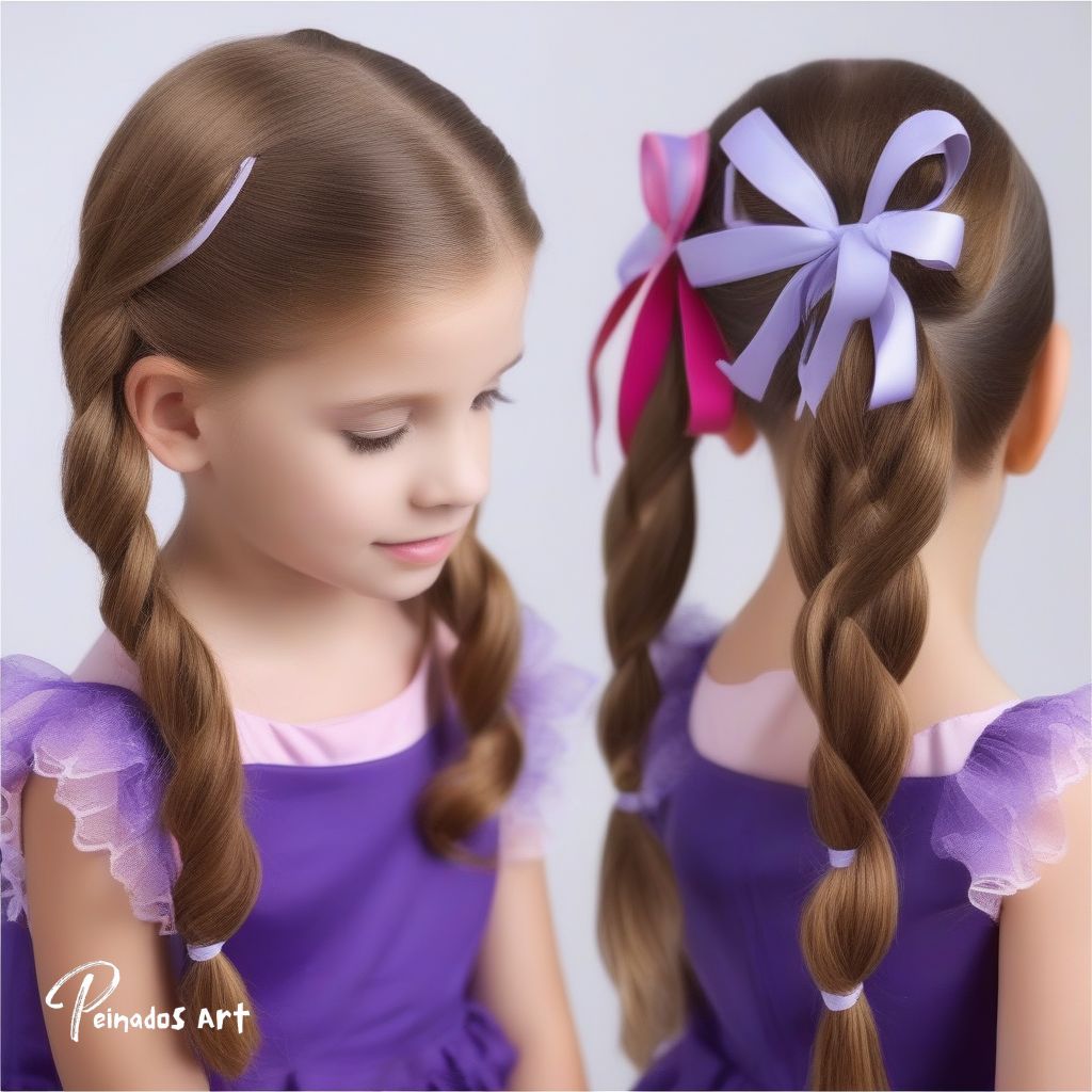 Peinados para niñas con cintas y cabello suelto Peinados Art