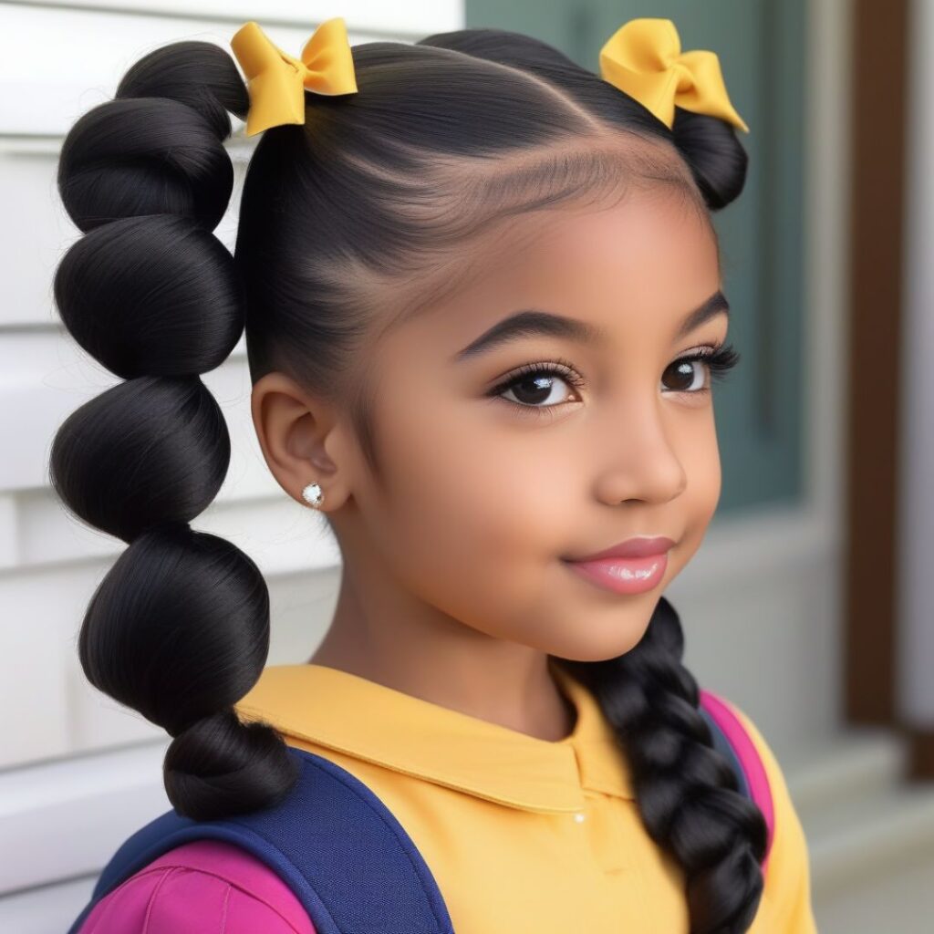 Coletas con Burbujas Peinados Escolares para Niñas Fáciles en el 2024