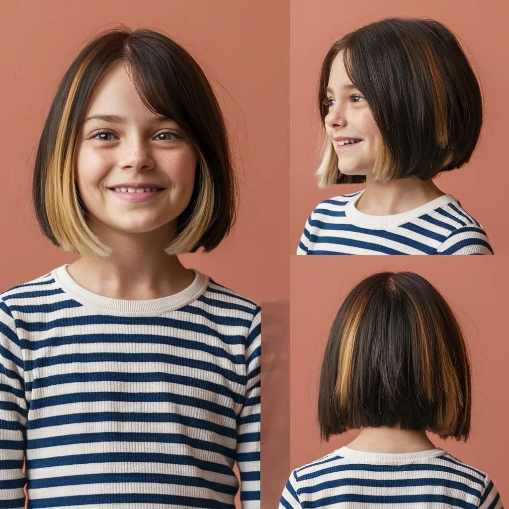 Imagen de una joven de 13 años con corte de pelo bob.