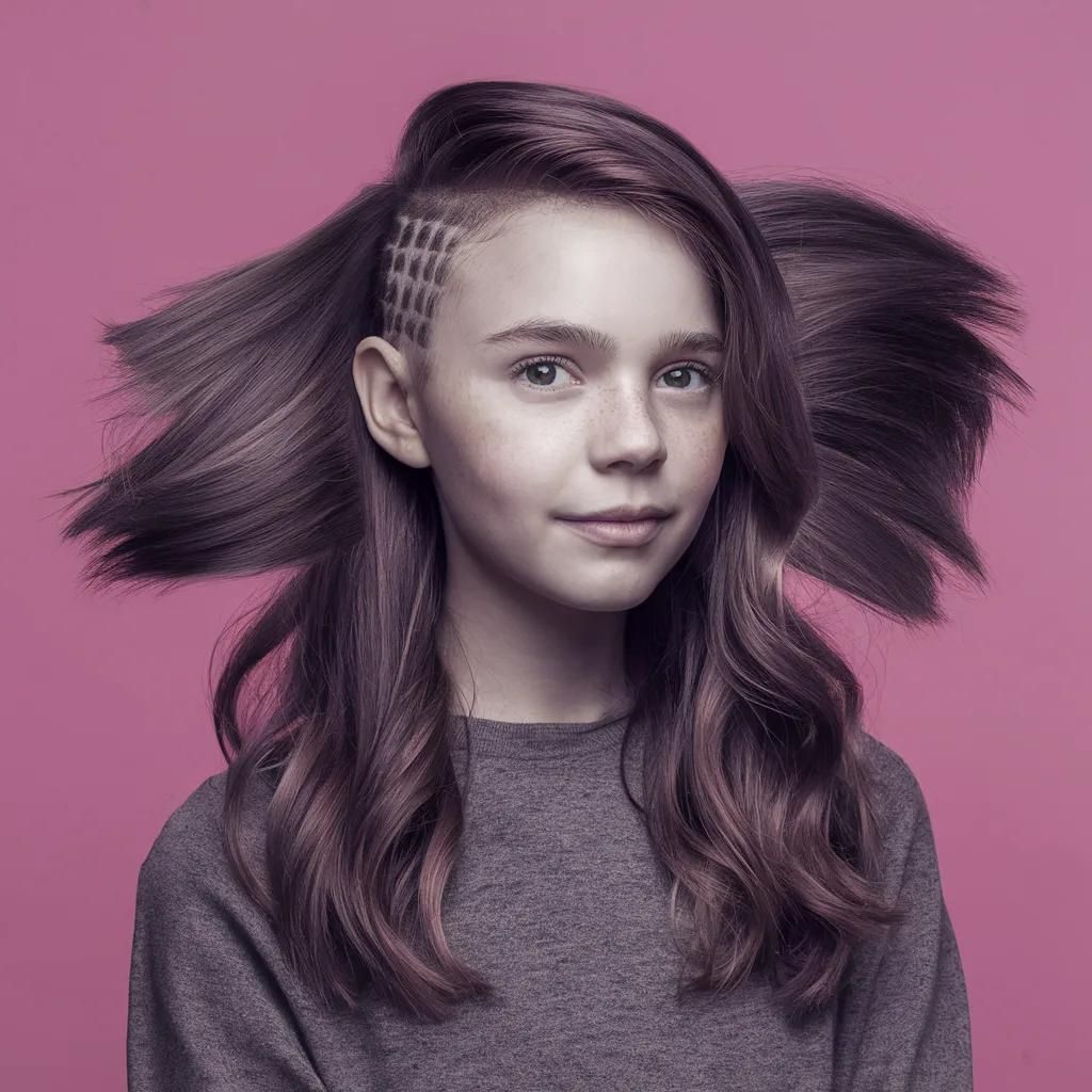 Flequillo Lateral, Corte de pelo para niñas de 14 años