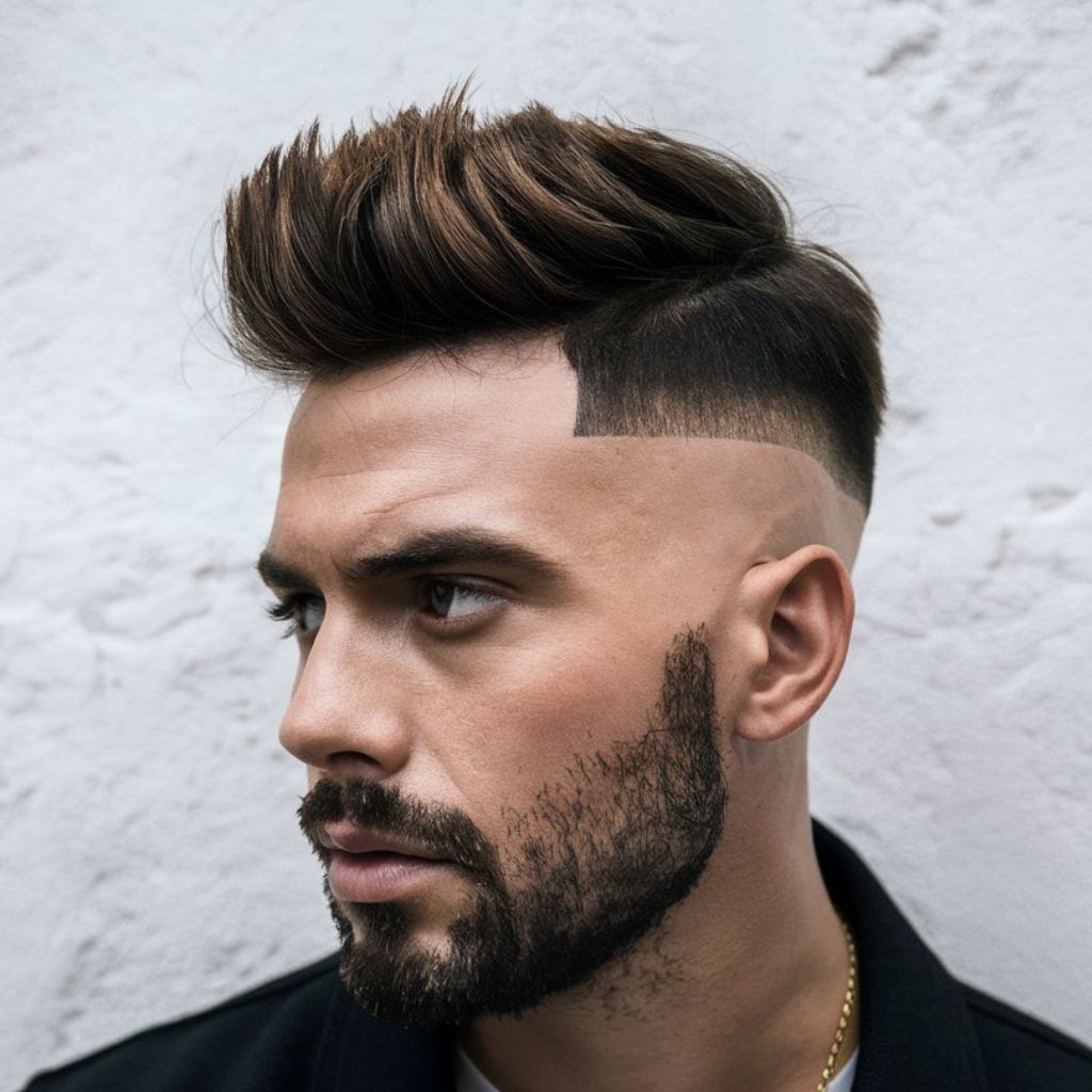 Corte con Estilo de Faux Hawk y Desvanecimiento Alto